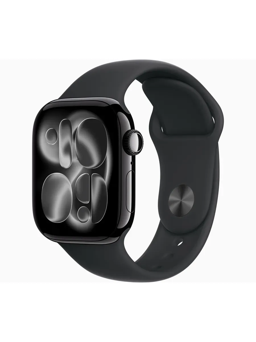 Apple Watch Series 11, 46mm Jet Black, Black Sport Band S M