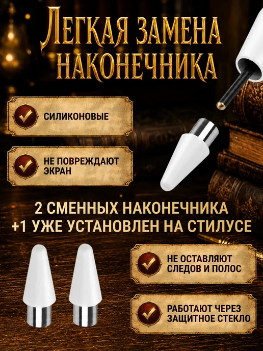 LOQI Стилус для планшета и телефона универсальный с наконечниками, вариант, фото 6