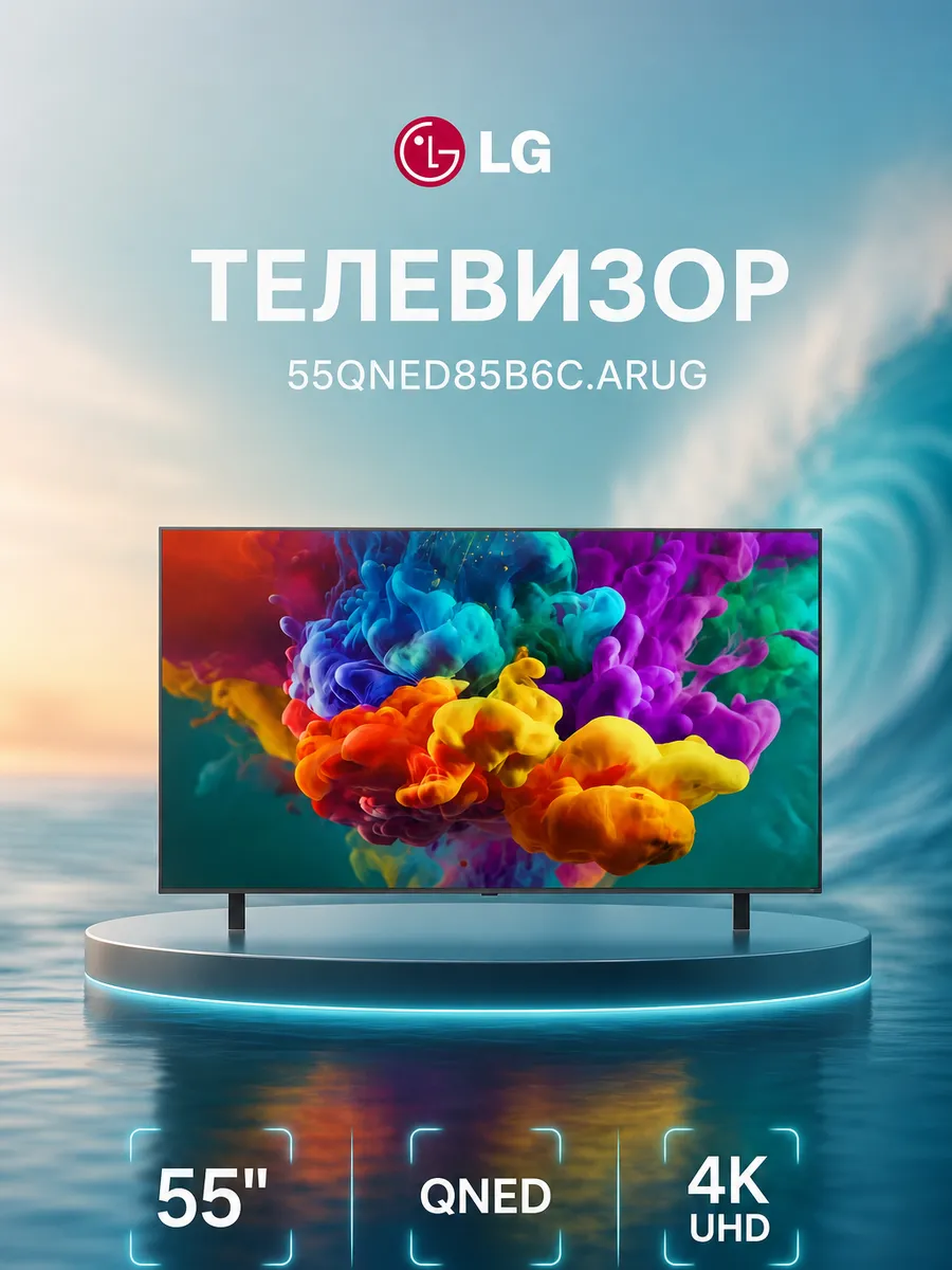 LG Телевизор 55" 55QNED85B6C.ARUG, черный